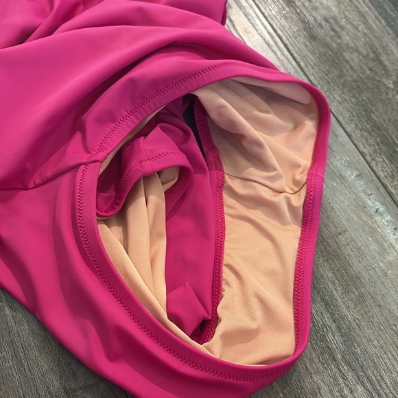 J. Crew Pink One-Shoulder One-Piece Swimsuit size 10 - Picture 6 of 10